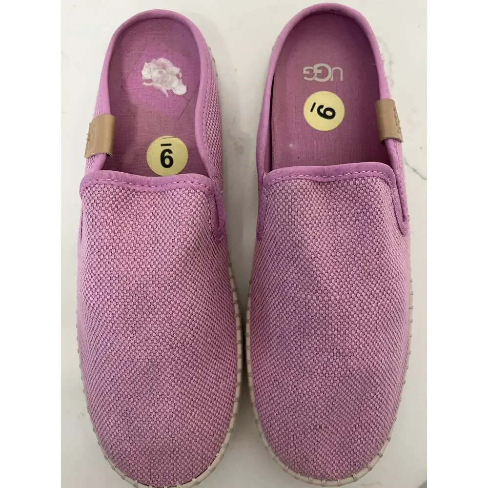 UGG Womens Espadrilles 9 Slip On Back Lavender Shoes Canvas Summer Beach Coastal - Picture 1 of 5
